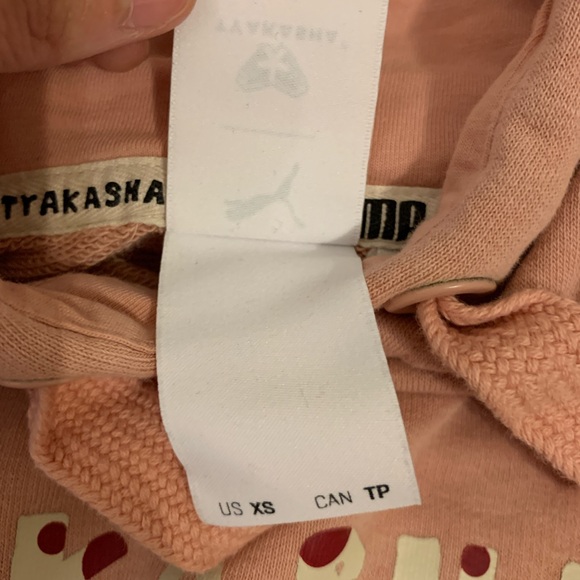 Puma X Tyakasha oversized pullover sweatshirt in peach pink color Size XS - Picture 7 of 16